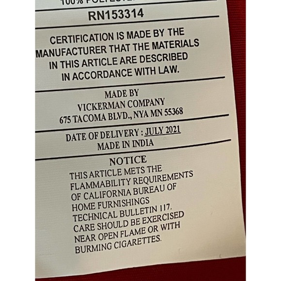 Vickerman Red Christmas Tree Skirt with Candy Cane, Lollipops, Beaded Decoration - Picture 6 of 6